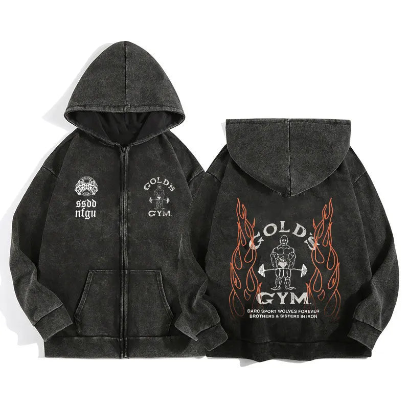 AURALUX Shadow Wolf Zip Hoodie